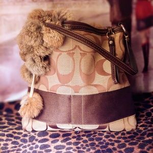 Coach signature bag, classic tan/brown